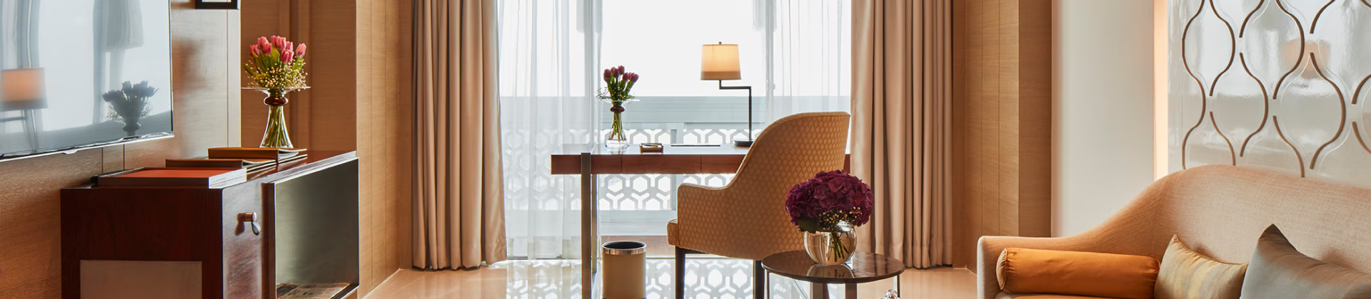 Luxury hotel room with ocean view